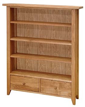 Furniture123 Verviers Oak Low Bookcase with 2 Drawers