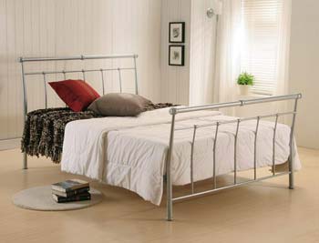 Furniture123 Walker Metal Bedstead in Silver - FREE NEXT DAY