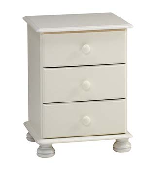 Furniture123 Wessex White 3 Drawer Bedside Chest