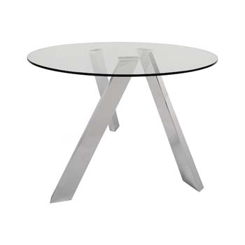 Furniture123 Westbury Round Glass Dining Table