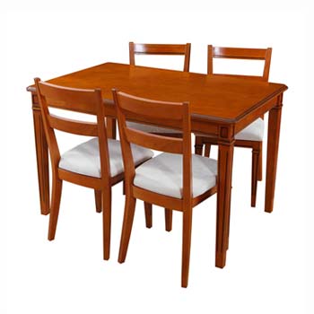 Furniture123 Yarlside Rectangular Dining Set in Cherry