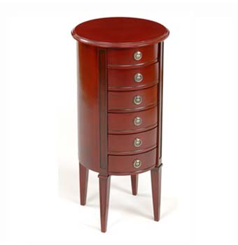 Furniture123 Yarlside Round 6 Drawer Chest in Mahogany