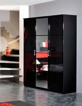 Furniture123 Zan 3 Door Wardrobe in Black - WHILE STOCKS LAST!