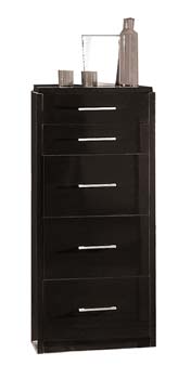 Furniture123 Zan 5 Drawer Chest in Black