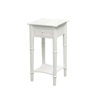 Furniture123 Zurich White 1 Drawer Bedside Cabinet - FREE