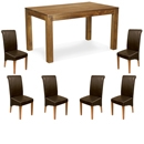 FurnitureToday 6 Brown Chairs with Free Monte Carlo Oak Style
