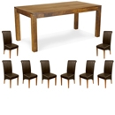 FurnitureToday 8 Brown Chairs with Free Monte Carlo Oak Style