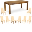 FurnitureToday 8 Ivory Chairs with Free Monte Carlo Oak Style