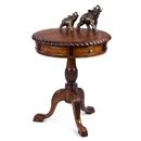 FurnitureToday Accent Mahogany Drum Table with 2 Drawers