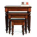 FurnitureToday Accent Mahogany Nest of Tables with Fluted Legs