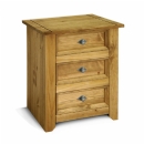 FurnitureToday Amalfi Pine 3 Drawer Bedside Cabinet