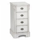 FurnitureToday Amore White 4 Drawer Tall Chest
