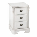 FurnitureToday Amore White Small 3 Drawer Bedside