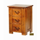 FurnitureToday Antibes dark 3 drawer nightstand