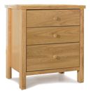 FurnitureToday Atlantis Oak 3 Drawer Nightstand