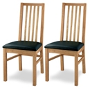 FurnitureToday Atlantis Oak Four Slatted Back Dining Chair Set
