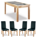 FurnitureToday Atlantis Oak Leather Chair Dining Room Set