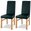 FurnitureToday Atlantis Oak Leather Dining Chair Set of 2