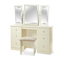 FurnitureToday Avimore 6 Drawer Kneehole Dressing Table Set