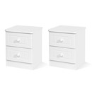 FurnitureToday Avimore White 2 Drawer Locker Pair
