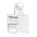 FurnitureToday Avimore White 3 Drawer Dressing Table Set