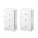 FurnitureToday Avimore White 3 Drawer Locker Pair