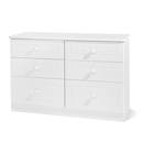FurnitureToday Avimore White 6 Drawer Midi Chest