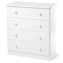 FurnitureToday Avimore White Painted 4 Drawer Chest
