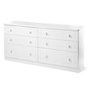 FurnitureToday Avimore White Painted 6 Drawer Double Chest
