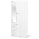 FurnitureToday Avimore White Painted Combi Wardrobe