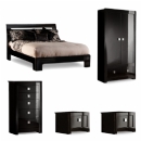 Bari High Gloss Black Bedroom Set