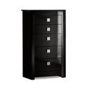 FurnitureToday Bari High Gloss Black Tallboy Chest