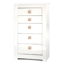 FurnitureToday Bari High Gloss White Tallboy Chest