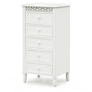 FurnitureToday Belgravia White 5 Drawer Chest Tallboy 