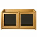 FurnitureToday Blok 2000 Oak Cabinet With Black Glass Doors