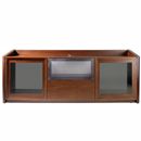 FurnitureToday Blok 3000 Walnut Cabinet With Black Glass Doors
