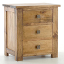 FurnitureToday Breton pine 3 drawer wide bedside