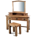 FurnitureToday Brooklyn Reclaimed Oak 3 Drawer Dressing Table Set