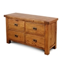 FurnitureToday Brooklyn Reclaimed Oak long 4 drawer chest