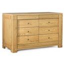 FurnitureToday Bruges Oak 8 Drawer Chest