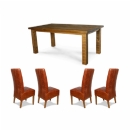Burren Dining Set with Florence Leather Dining