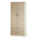 FurnitureToday Cappuccino Cream 2 Drawer Double Wardrobe