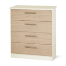 FurnitureToday Cappuccino Cream 4 Drawer Chest