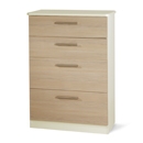 FurnitureToday Cappuccino Cream 4 Drawer Deep Chest