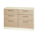 FurnitureToday Cappuccino Cream 6 Drawer Midi Chest