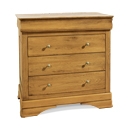FurnitureToday Chateau Oak 4 Drawer Small Chest