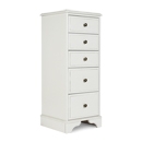FurnitureToday Chateau White 5 Drawer Slim Chest