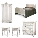 FurnitureToday Chateau White Painted 5FT Bedroom Set