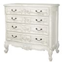 FurnitureToday Chateau white painted carved 4 drawer chest