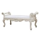 Chateau white painted carved double stool